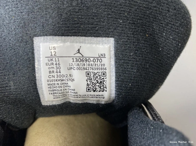 Gold 130690-070 Jordan Retro University Air Black 12 0704